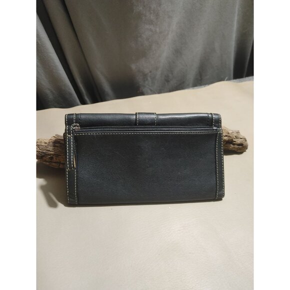 Coach Black Genuine Leather Wallet Card Slots ID Window - Picture 10 of 11